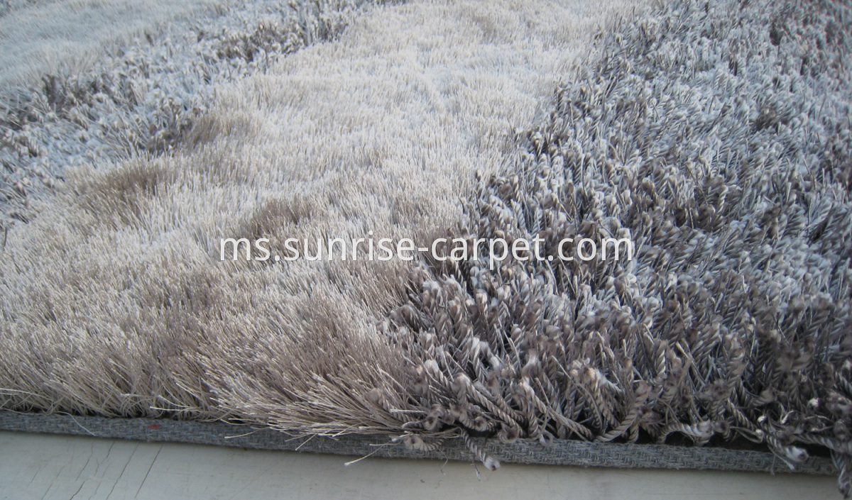 polyester shaggy rugs thick and thin yarn 